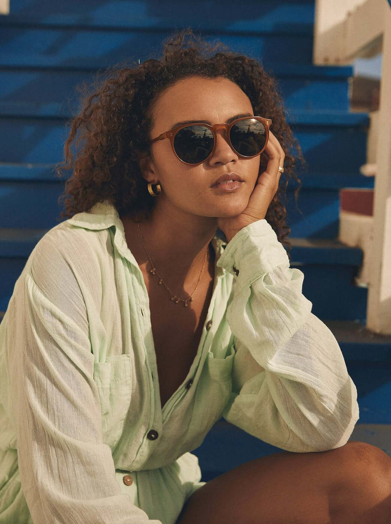 Remmy Sunglasses Honey / Bottle Green
