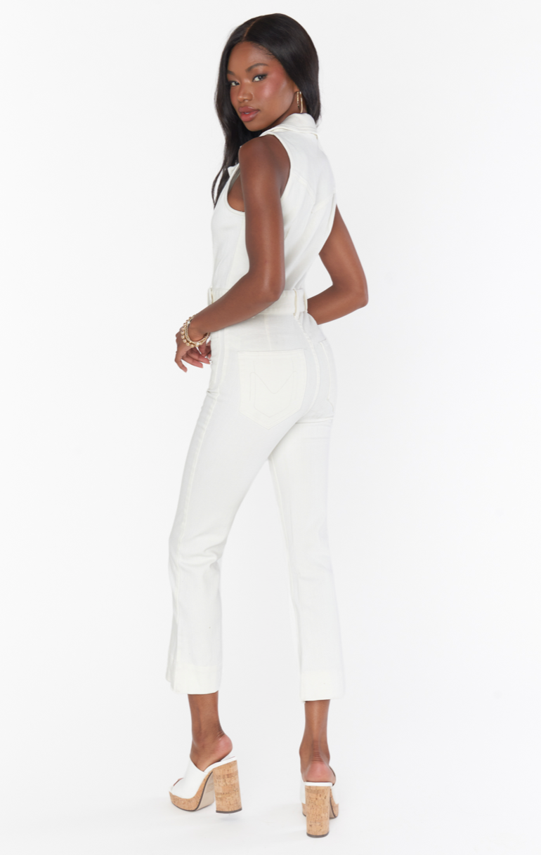 Jacksonville Cropped Jumpsuit Pearly White