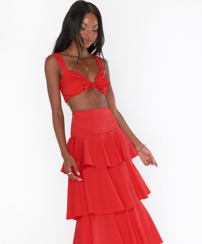 Kaden Crop Top Cherry Poplin