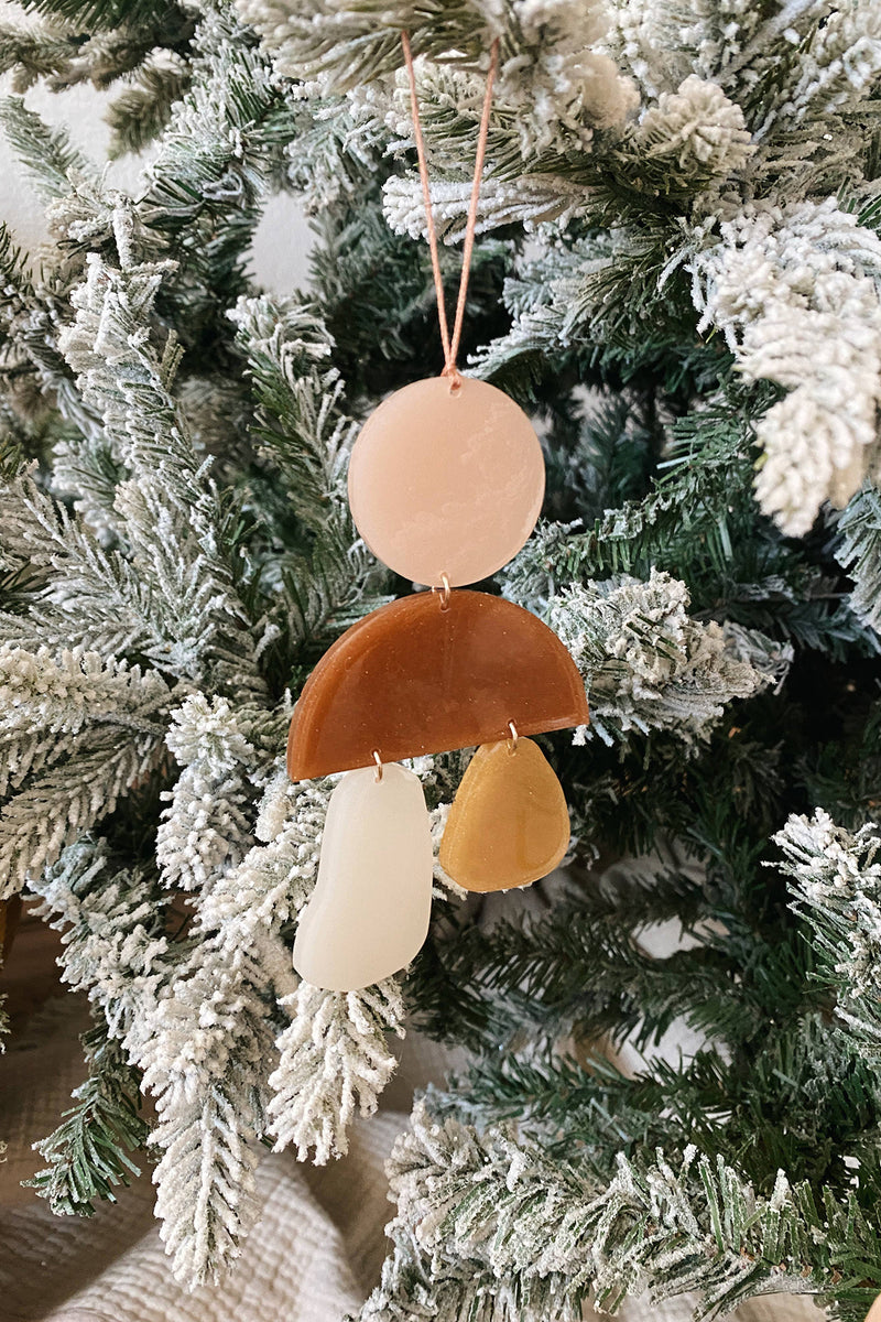 Shape #3 Resin Ornament Pink / Brown / Cream / Gold