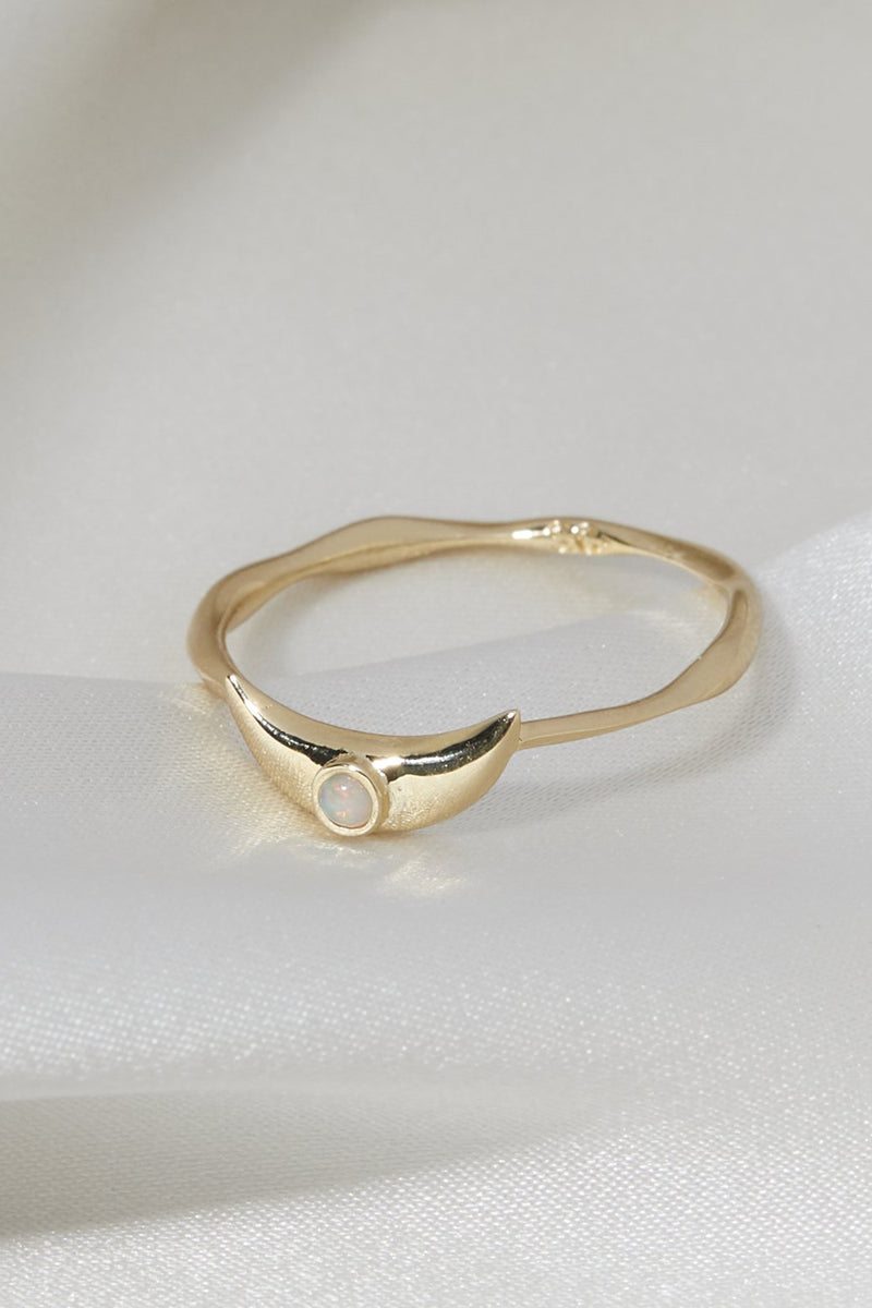 Crescent Ring Opal