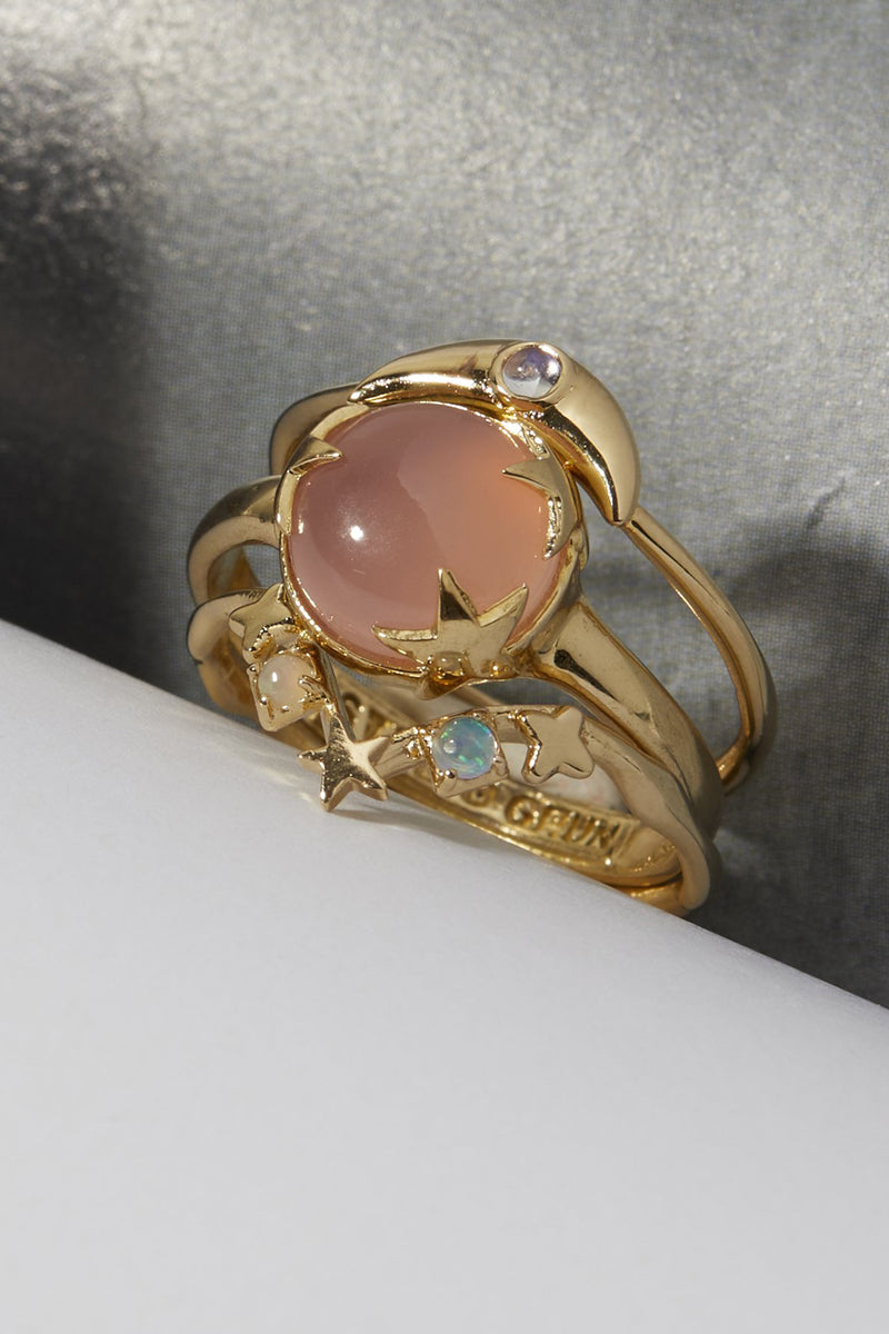 Crescent Ring Opal