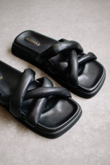 Slip on Cross Sandal Black