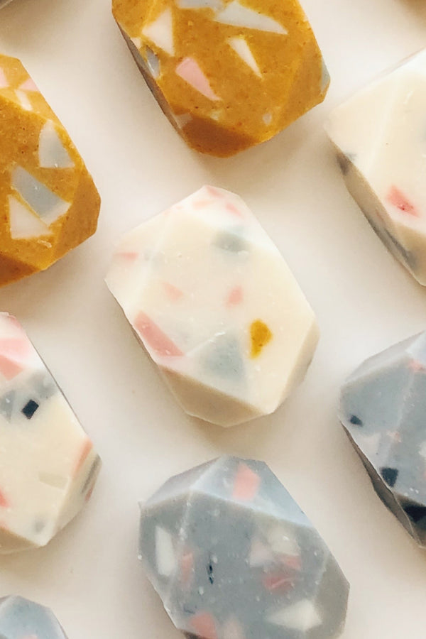 Terrazzo Inspired Mini Gem Soaps White/Natural