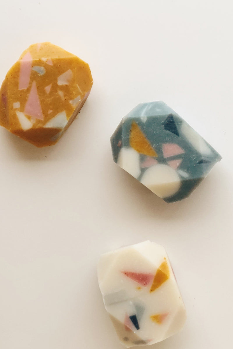 Terrazzo Inspired Mini Gem Soaps Golden
