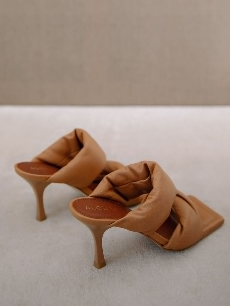 Twist Strap Sandal Camel