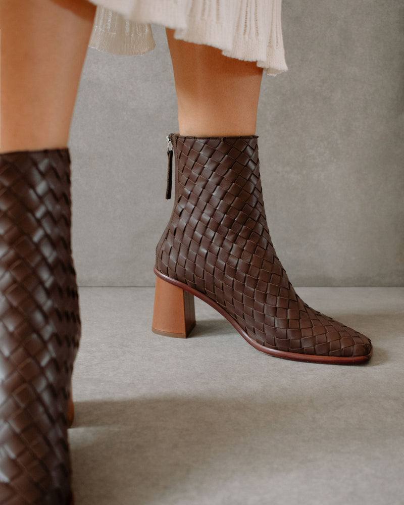 West Boot Braided Coffee Brown